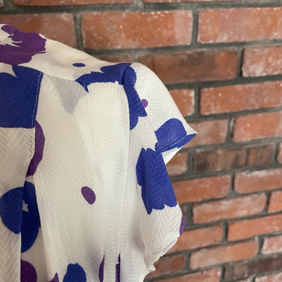 CAbi White and Purple Floral Blouse - Picture 6 of 13